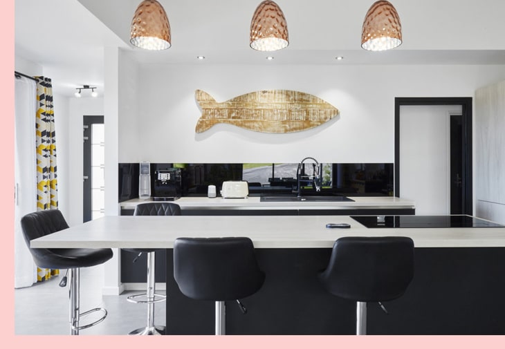 Rénovation de cuisine avec îlot central