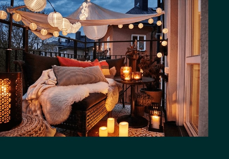 déco bohème chic pour petit balcon