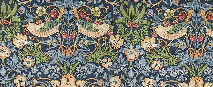 le tissu et les imprimés typiques du style victorien