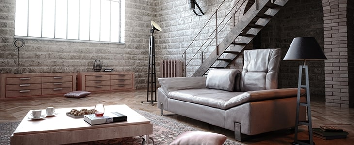 Mur et sol inspiration industrielle