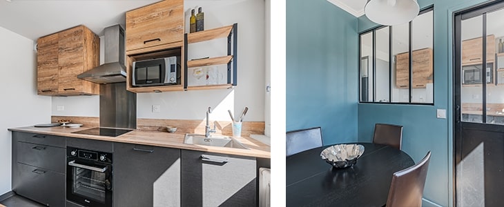 Style industriel dans une petite cuisine
