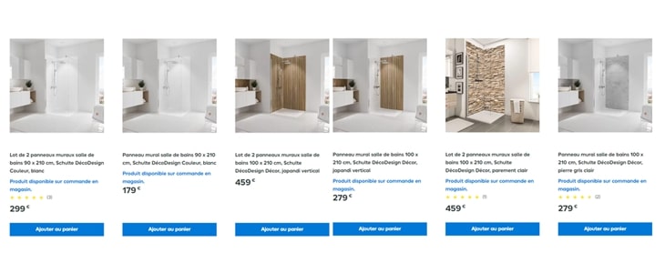 Prix des panneaux muraux pour refaire mur salle de bain