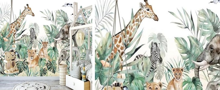 papier peint chambre d'enfants style jungle ?