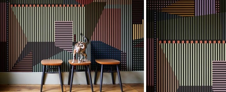 déco papier peint couloir graphique