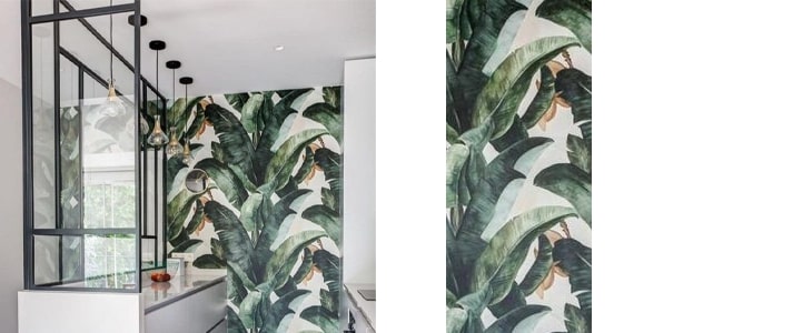 déco papier peint cuisine style jungle