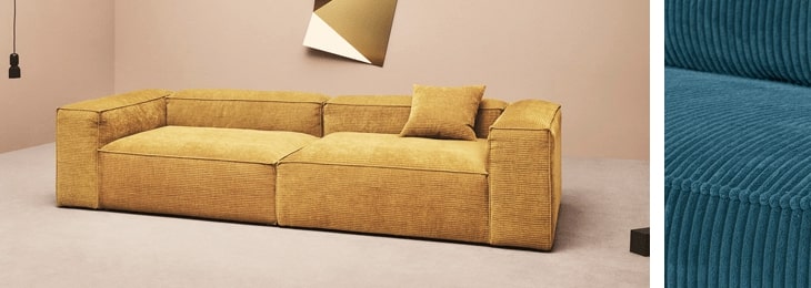 Canapé en velour cotelé la nouvelle tendance dans les salons