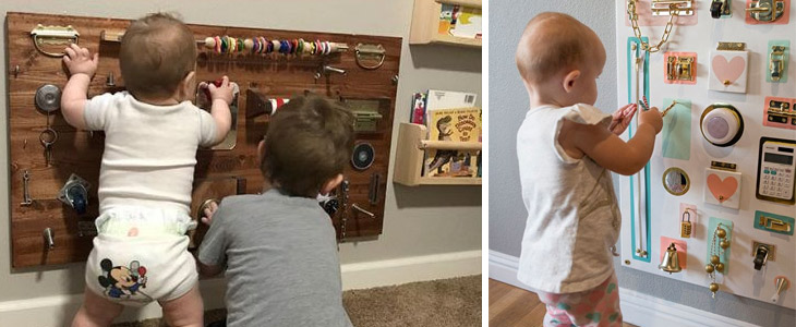 upcycler des vieux objets en tableau d'activité pour enfants